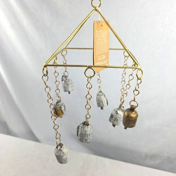 NWT Matr Boomie Handtuned Rustic Bells Golden Fairtrade Windchime - Picture 1 of 5